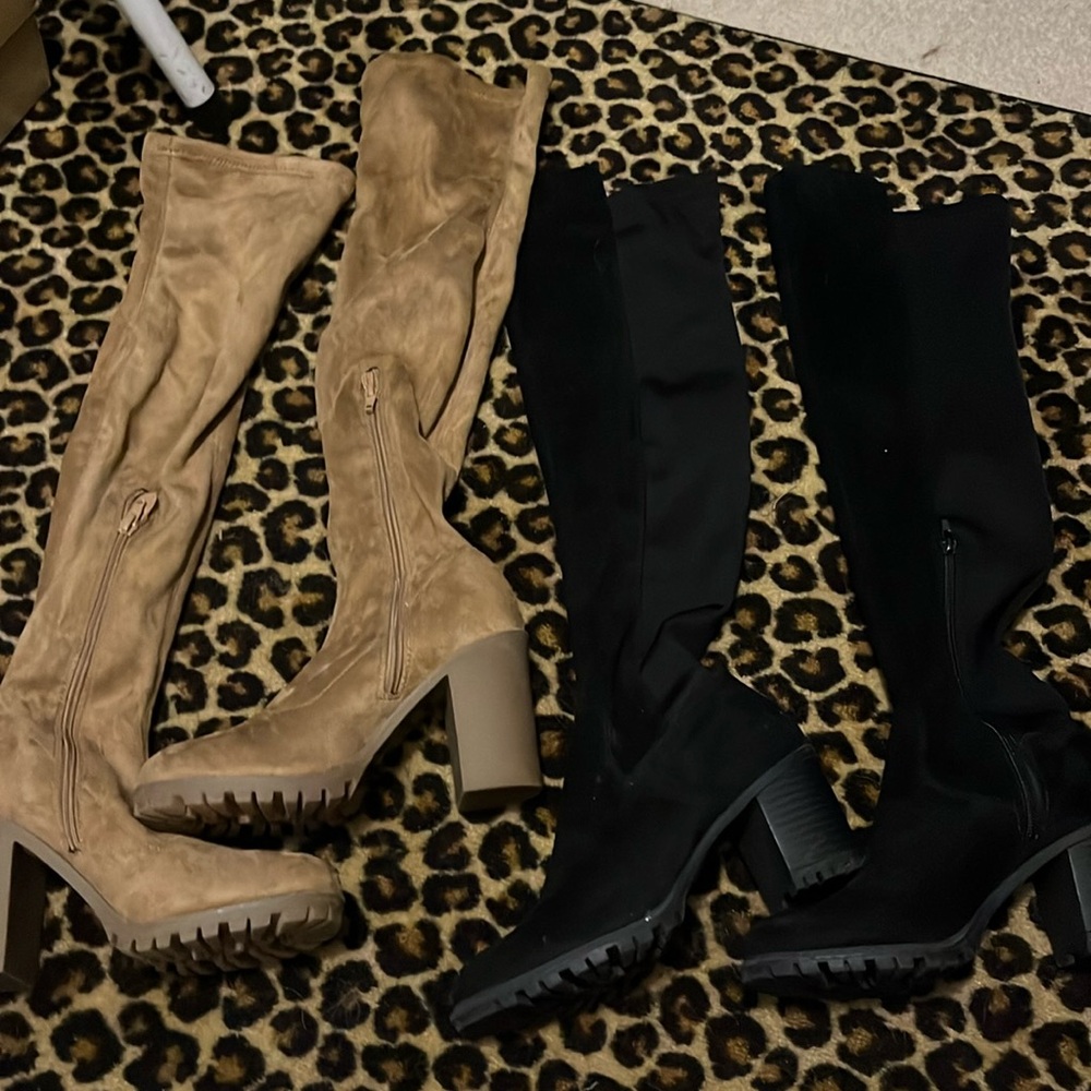 2 suede like forever 21 stretchy high boots